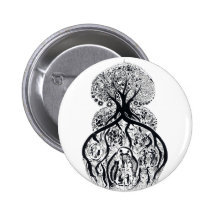 TREE of LIFE - black & white Pin