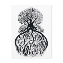 TREE of LIFE - black & white Postcard