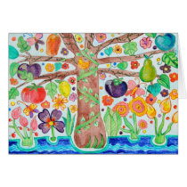 Tree of Life Greeting Card green
