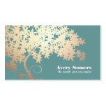 Tree of Life Health and Wellness Teal Business Card Templates