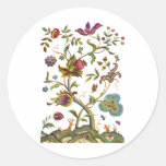 Tree of Life Jacobean Embroidery Round Stickers