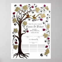 Tree of Life Quaker Wedding certificate (vyw) Posters