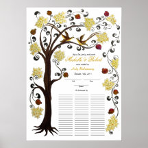 Tree of Life Quaker Wedding - Yellow, 60 guests Poster