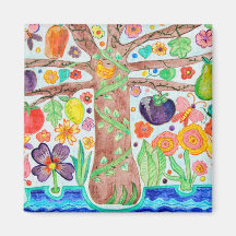 Tree of Life Square Magnet