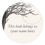 Tree, old newspaper quality round stickers