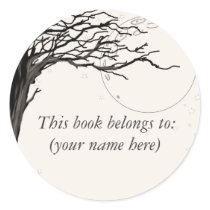 Tree, old newspaper quality round stickers