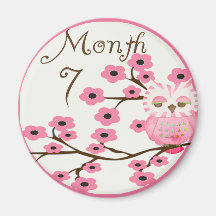 Tree Owl Milestone Month 7 Fridge Magnets