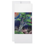 Tree Painting with blue city and orange sun rack cards