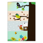 Tree throughout the four seasons cards