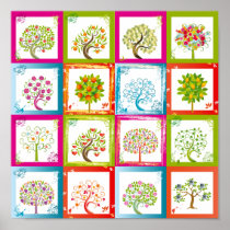 Tree tiles 4x4 print