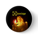 Tree Top Angel Pinback Button
