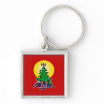 Tree with angel on top & gifts keychain