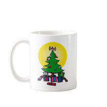 Tree with angel on top & gifts mugs