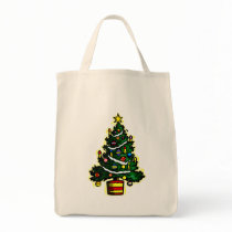 Tree with candle on top canvas bags