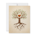 Tree with heart and roots family reunion invite invitations