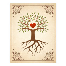 Tree with heart ornate frame family reunion invite