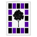 TREE WITH PURPLE AND BLACK TILE SQUARES cards