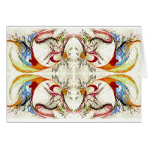 Trees and Birds fantasy Greeting Cards