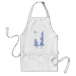 trees blue apron