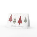 Trees Gold Snowflakes Christmas Greeting cards