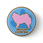 Trendy American Eskimo Dog buttons