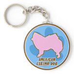 Trendy American Eskimo Dog Keychain