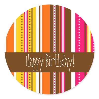 Trendy Birthday Stickers by colourfuldesigns