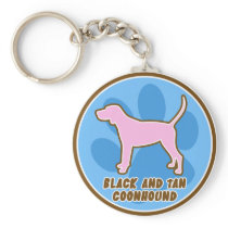 Trendy Black and Tan Coonhound Keychain