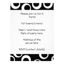 Trendy black and white retro design. custom invites