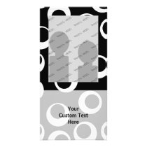 Trendy black and white retro design. photo card template