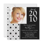 Trendy Black & White Photo Graduation Invitation