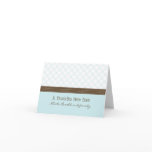 Trendy Blue Plaid Photo (inside) Thank You Card
