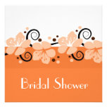 Trendy Bridal Shower Invite -  Orange Flowers