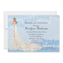 Trendy Bride Bridal Shower Blue Invitation