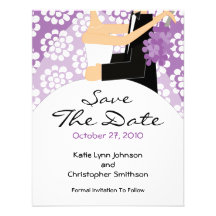 Trendy Bride & Groom Save The Date Invitation