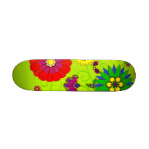 Trendy Bright Floral Print Skateboards