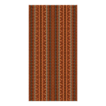 Trendy Brown and Orange Chevron Aztec Picture Card