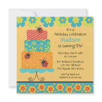 Trendy Cake Birthday Invitation