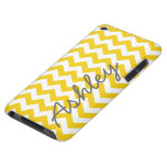 Trendy Chevron Pattern with name - yellow grey iPod Case-Mate Case