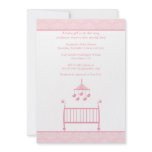 Trendy chic pink damask baby shower invitation