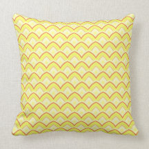 Trendy Chinese Dragon Scale Scallop ZigZag Pattern Throw Pillows