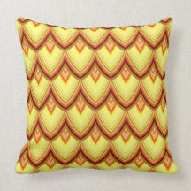 Trendy Chinese Dragon Scale Scallop ZigZag Pattern Throw Pillow