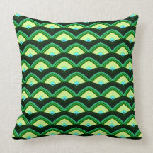 Trendy Chinese Dragon Scale Scallop ZigZag Pattern Pillows