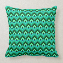 Trendy Chinese Dragon Scale Scallop ZigZag Pattern Pillows