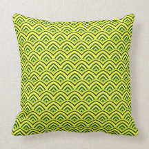 Trendy Chinese Dragon Scale Scallop ZigZag Pattern Pillow