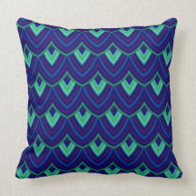 Trendy Chinese Dragon Scale Scallop ZigZag Pattern Throw Pillow