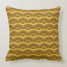 Trendy Chinese Dragon Scale Scallop ZigZag Pattern Pillow