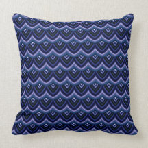 Trendy Chinese Dragon Scale Scallop ZigZag Pattern Pillows