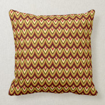 Trendy Chinese Dragon Scale Scallop ZigZag Pattern Pillow