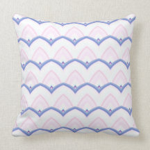 Trendy Chinese Dragon Scale Scallop ZigZag Pattern Throw Pillow